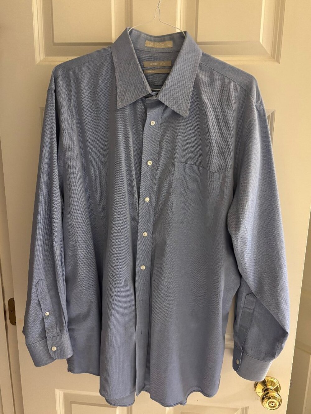 Nordstrom 100% Cotton Wrinkle-free Traditional-fit Blue Dress Shirt N:18 L:36